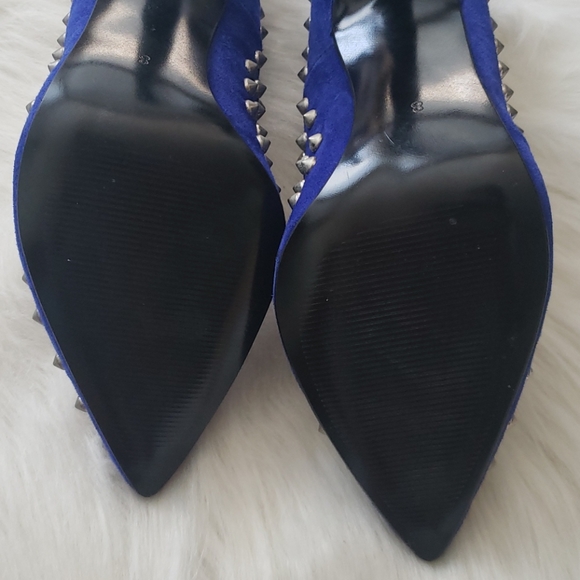 NWOT Steven Cobalt Suede Studded Pumps - Picture 3 of 6
